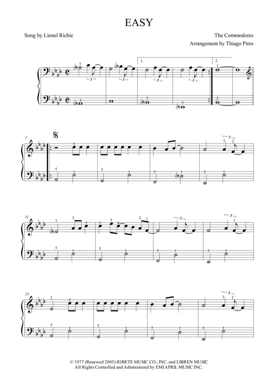 Easy Easy Piano scores gallery preview page 1