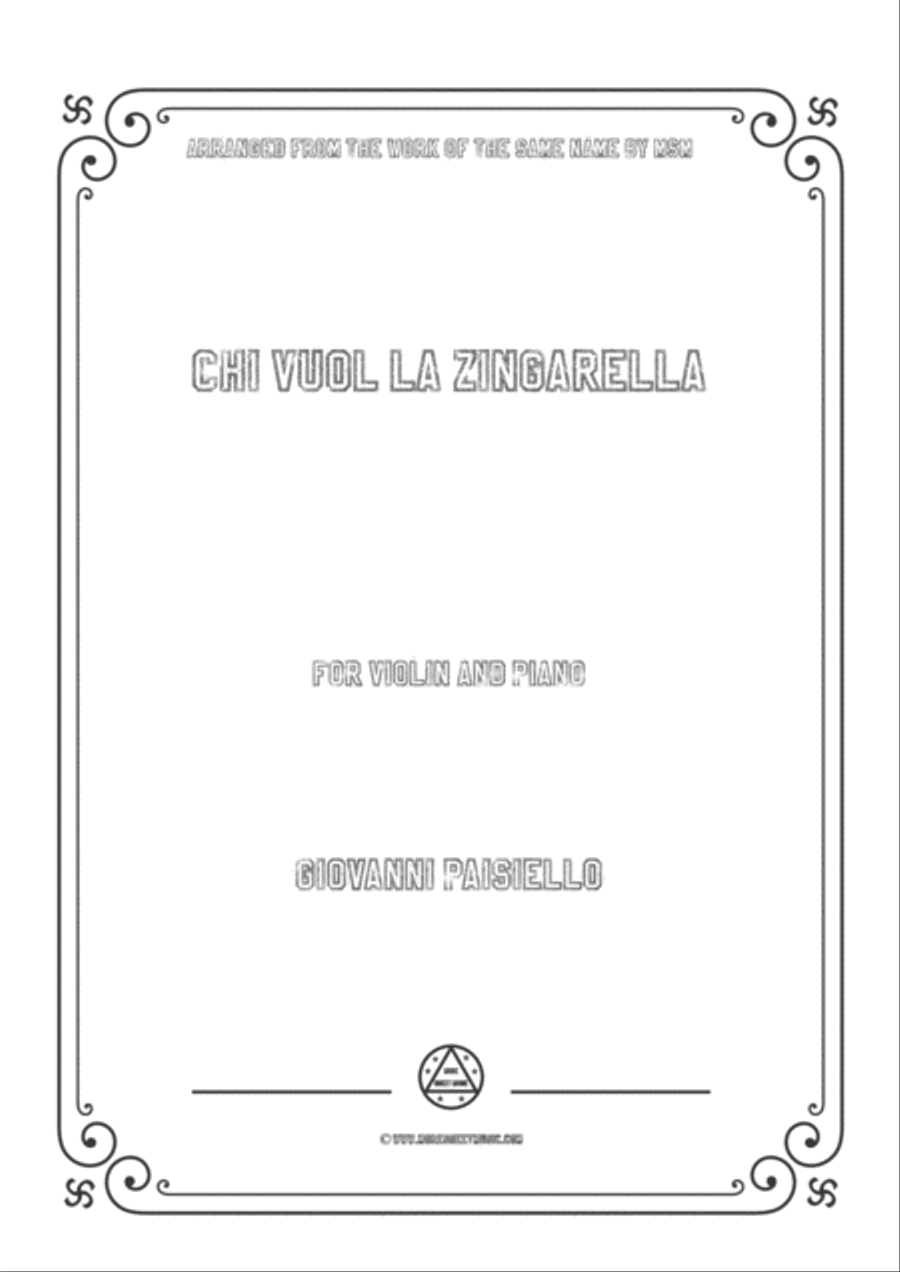 Paisiello-Chi Vuol la zingarella,for Violin and Piano