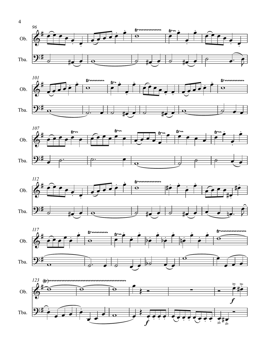 The Stars and Stripes Forever for Oboe and Tuba Oboe scores gallery preview page 4