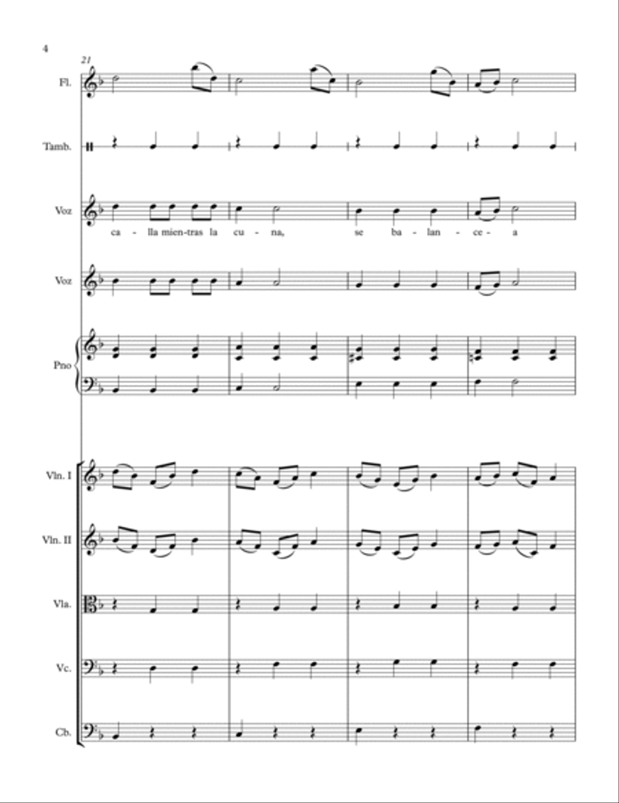 A La Nanita (Score and Parts) Chamber Orchestra scores gallery preview page 4