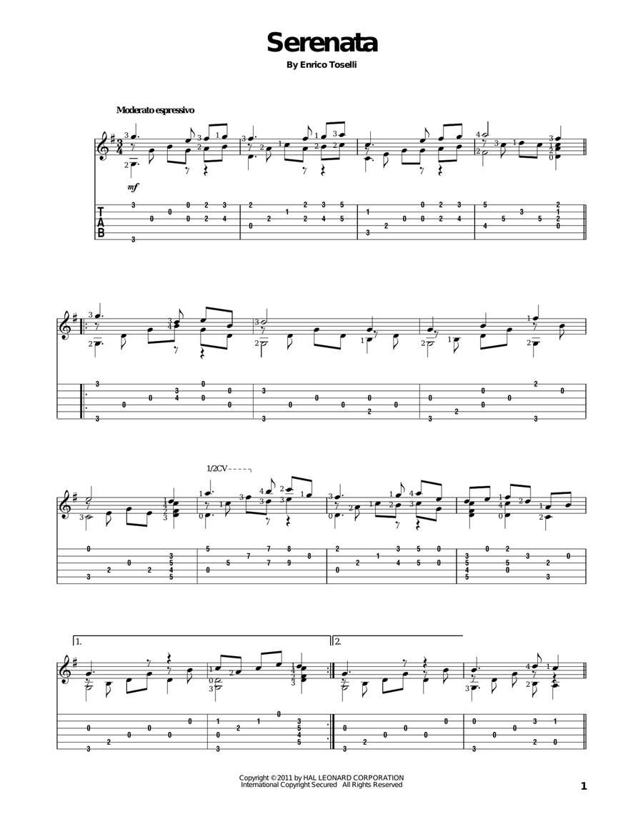 Serenata Serenata Acoustic Guitar scores gallery preview page 1