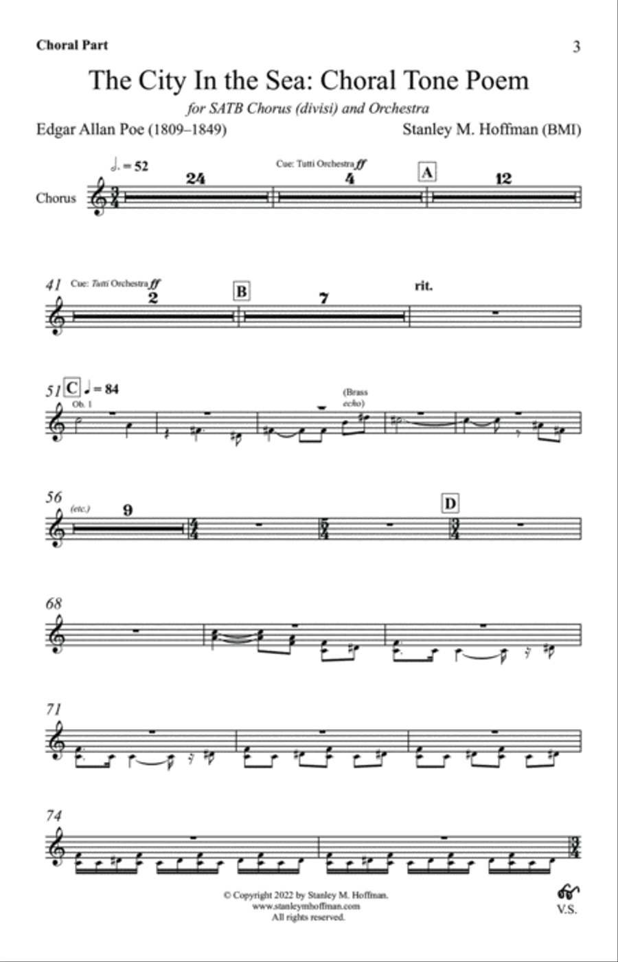 The City In the Sea: Choral Tone Poem 4-Part scores gallery preview page 3