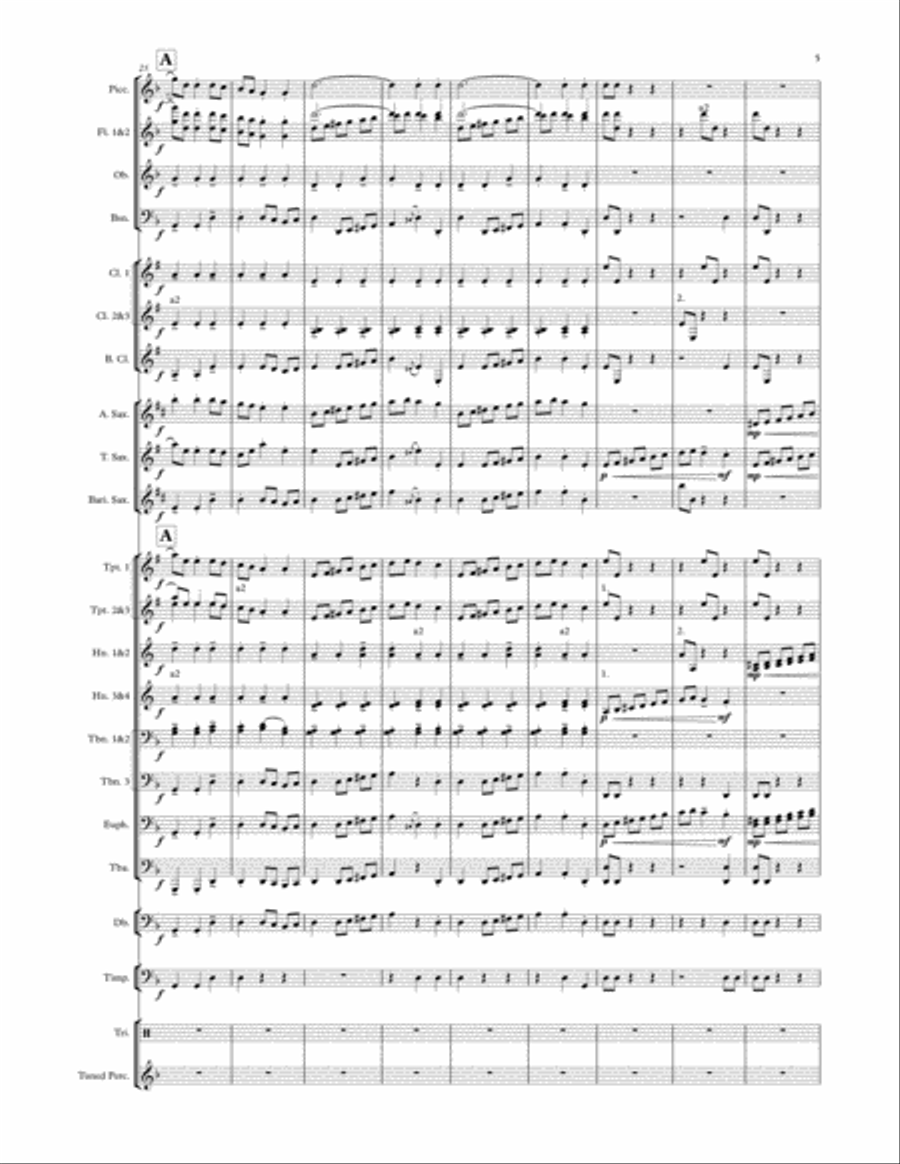 Ukrainian Bell Carol Concert Band scores gallery preview page 5