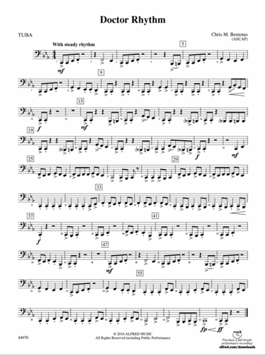 Doctor Rhythm: Tuba Doctor Rhythm: Tuba Concert Band scores gallery preview page 1