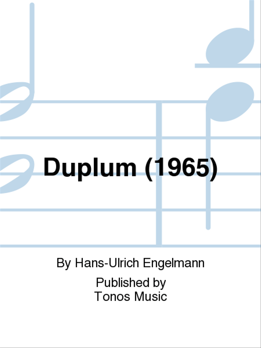 Duplum (1965) Duplum (1965) Piano scores gallery preview page 1
