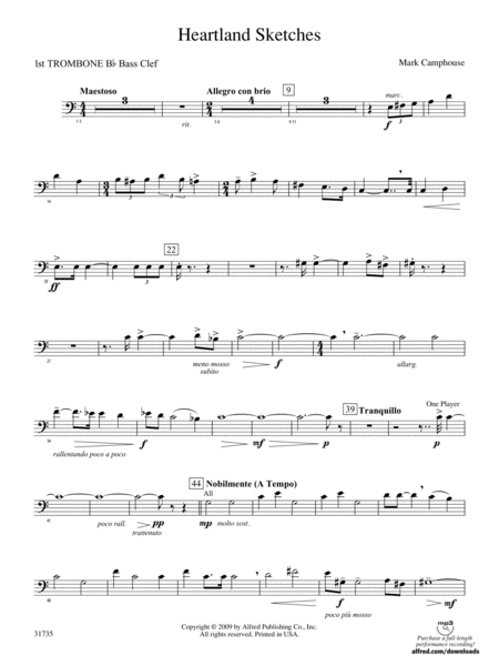 Heartland Sketches: (wp) 1st B-flat Trombone B.C.