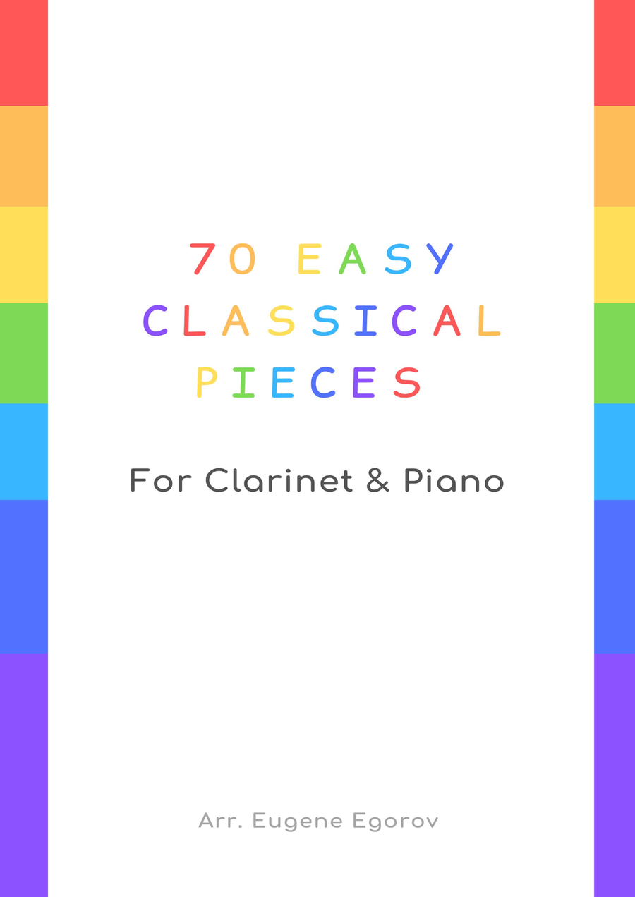 70 Easy Classical Pieces For Clarinet & Piano Clarinet Solo scores gallery preview page 1