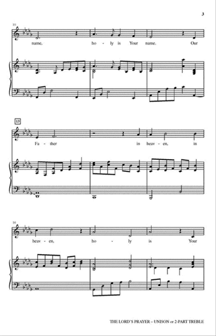 The Lord's Prayer The Lord's Prayer Unison Choir scores gallery preview page 3