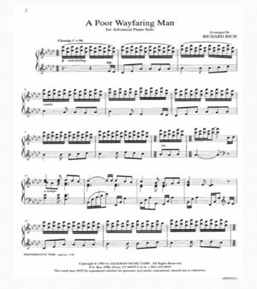 A Poor Wayfaring Man - Adv Piano Solo Piano Solo scores gallery preview page 2