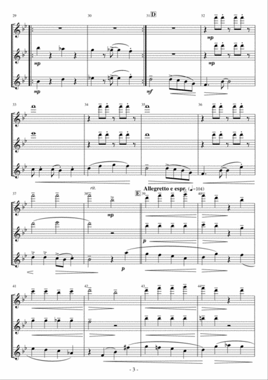 <Flute Trio> Go Tell It On The Mountain Flute Trio scores gallery preview page 3