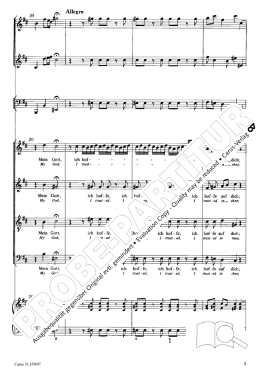 O my Lord, I long for thee (Nach dir, Herr, verlanget mich) 4-Part scores gallery preview page 10