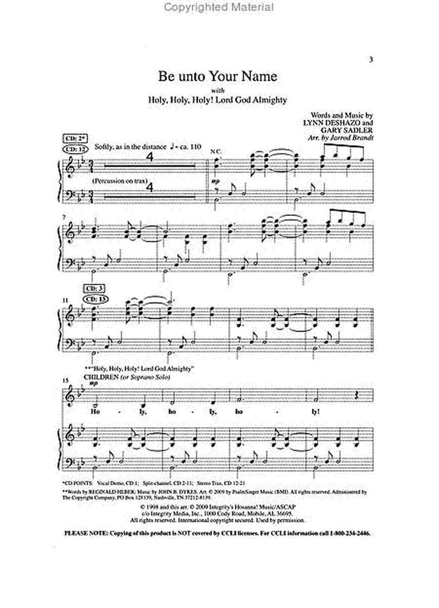 Be Unto Your Name with Holy, Holy, Holy! (Anthem)