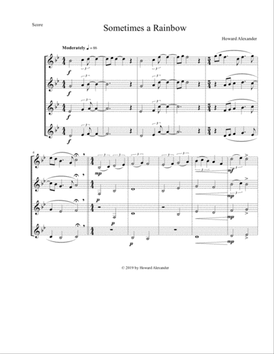 Sometimes a Rainbow Sometimes a Rainbow Brass Ensemble scores gallery preview page 1