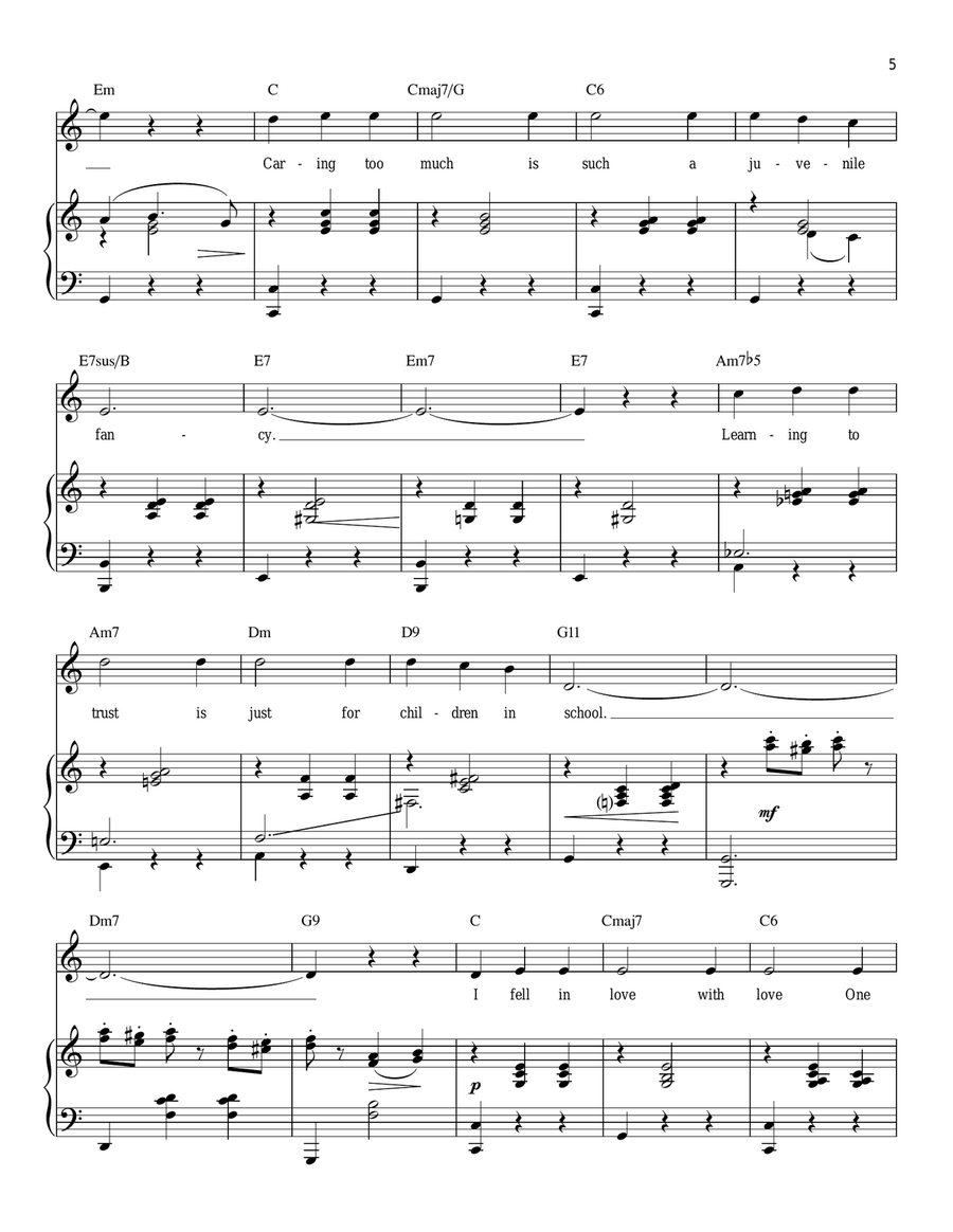 Falling In Love With Love Piano, Vocal scores gallery preview page 5