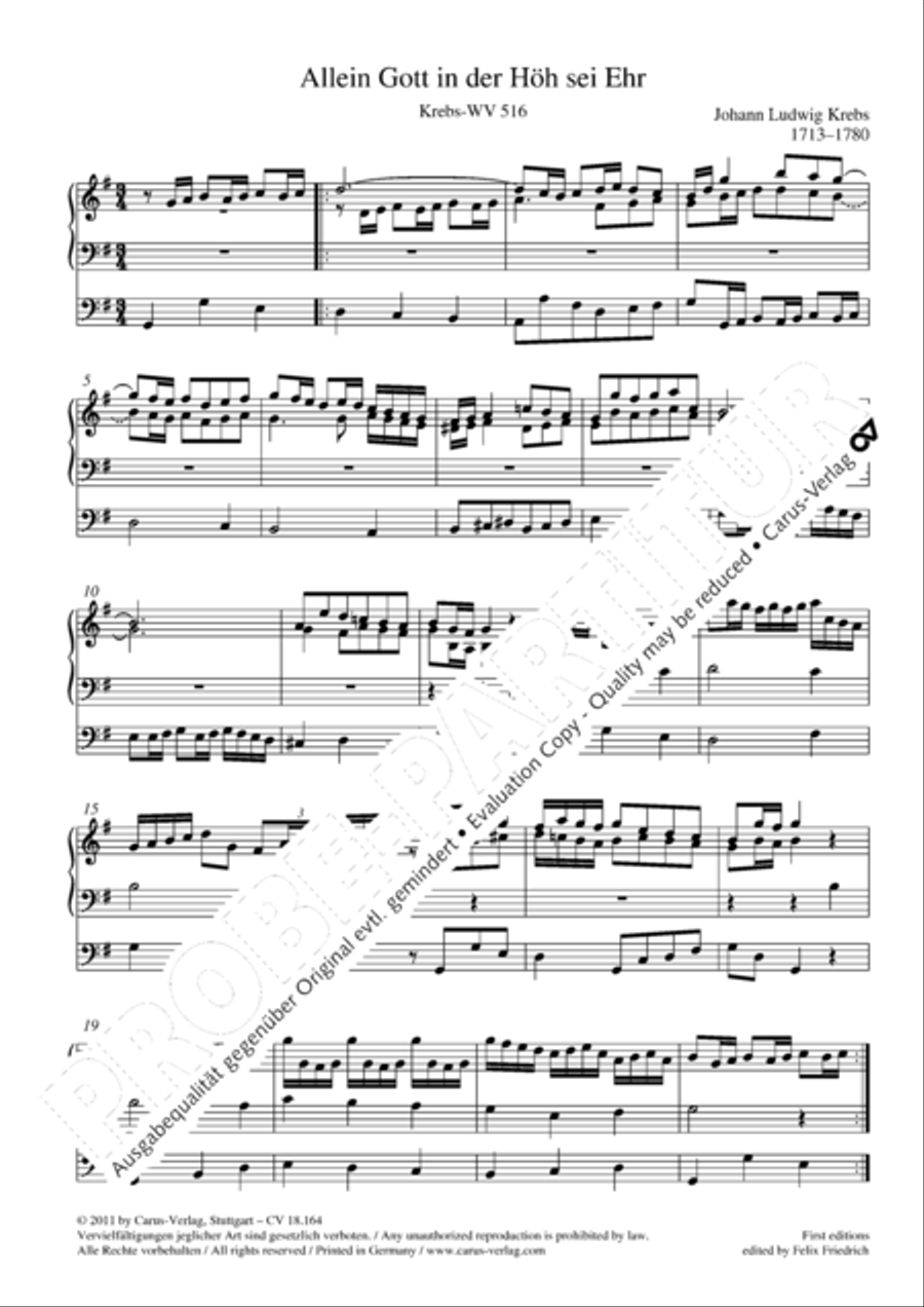 Krebs: Four Chorale Preludes Organ Solo scores gallery preview page 7