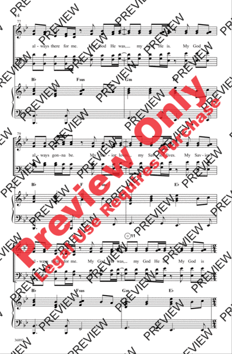 My Savior, My God 4-Part scores gallery preview page 14