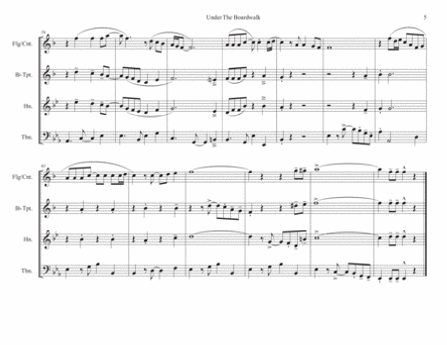 Under The Boardwalk Under The Boardwalk Brass Ensemble scores gallery preview page 6