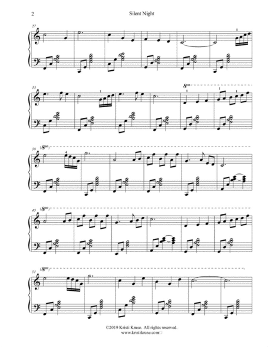 Silent Night Silent Night Piano Solo scores gallery preview page 3