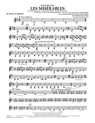 Selections from Les Miserables (arr. Bob Lowden) - Bb Bass Clarinet