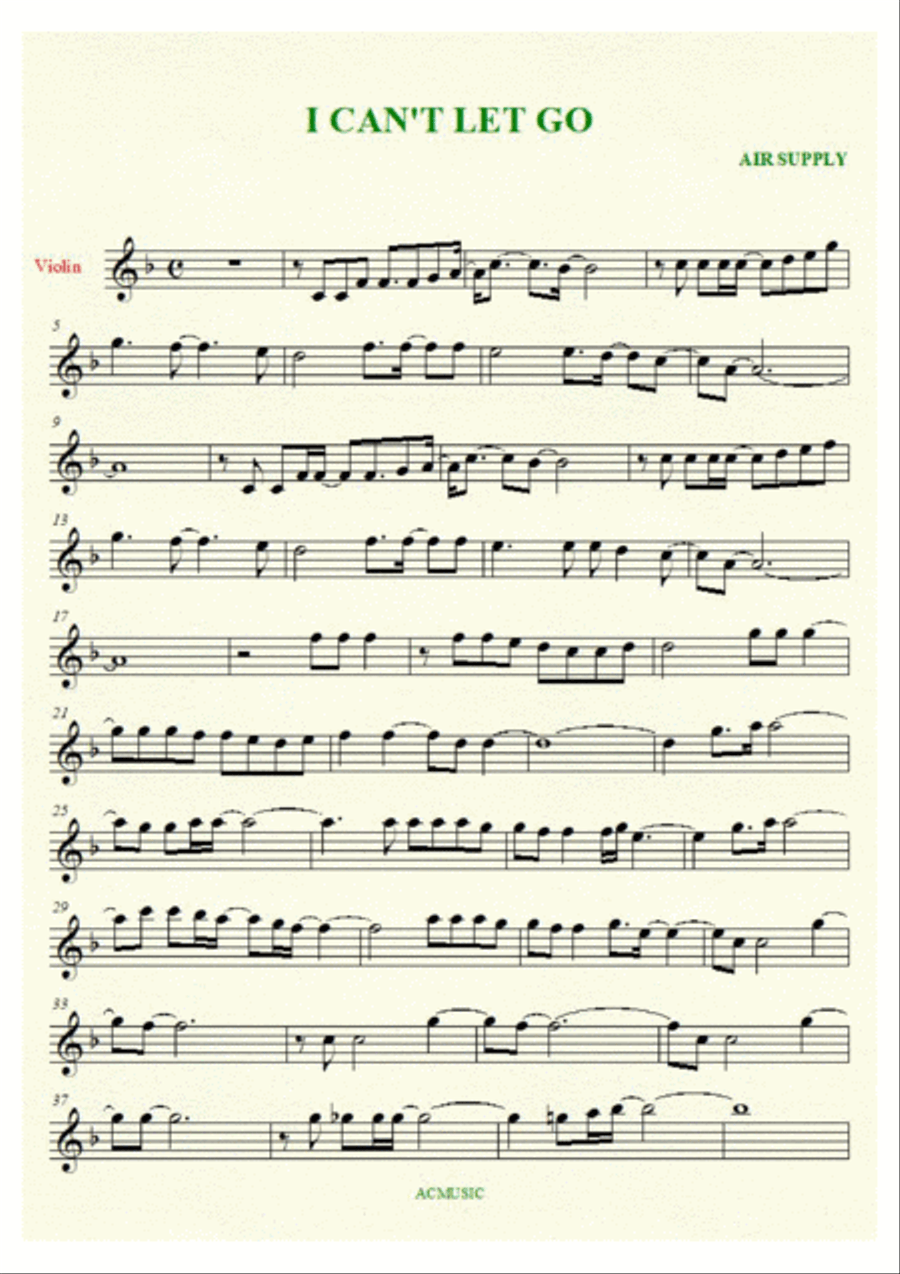 I Can't Let Go Violin Solo scores gallery preview page 2