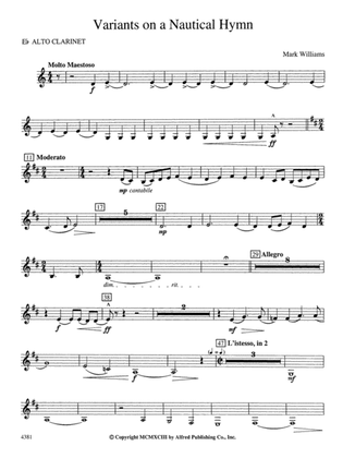 Variations on a Nautical Hymn: E-flat Alto Clarinet