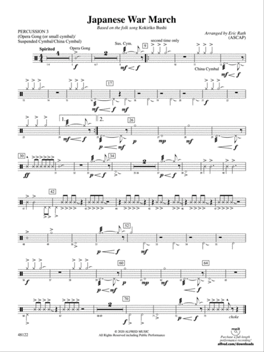 Japanese War March: 3rd Percussion Concert Band scores gallery preview page 1