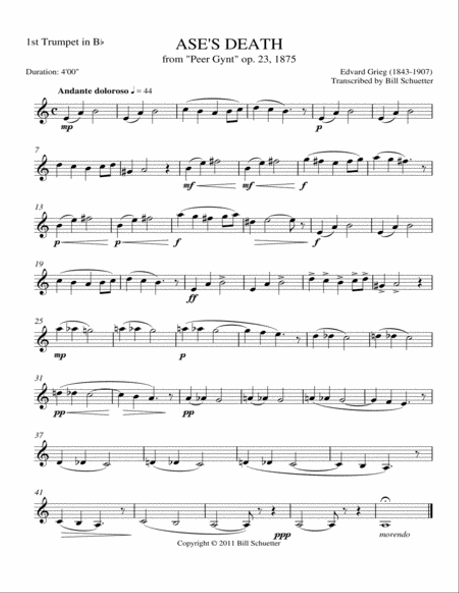 Ase's Death from Peer Gynt Brass Quintet scores gallery preview page 3