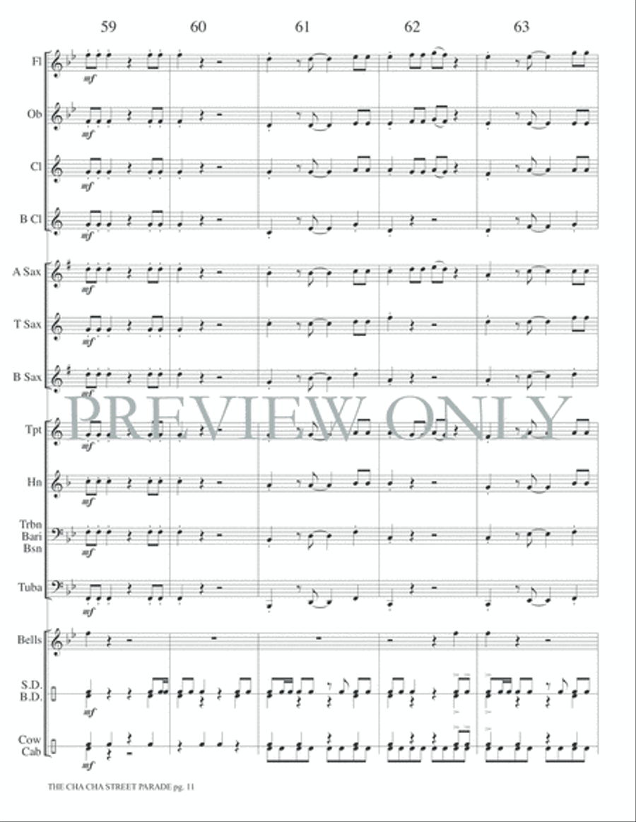 The Cha Cha Street Parade Concert Band scores gallery preview page 14