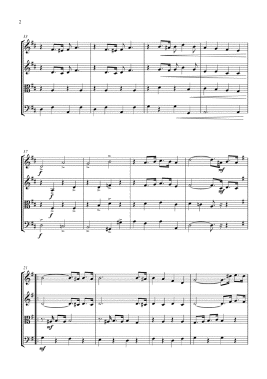 Alexander's Ragtime Band String Quartet scores gallery preview page 2