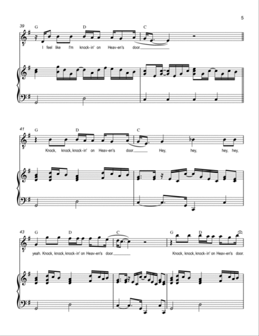 Knocking' On Heaven's Door Voice scores gallery preview page 5