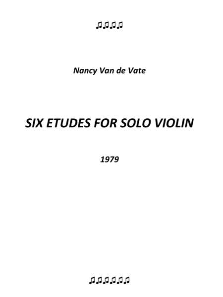 [Van de Vate] Six Etudes for Solo Violin