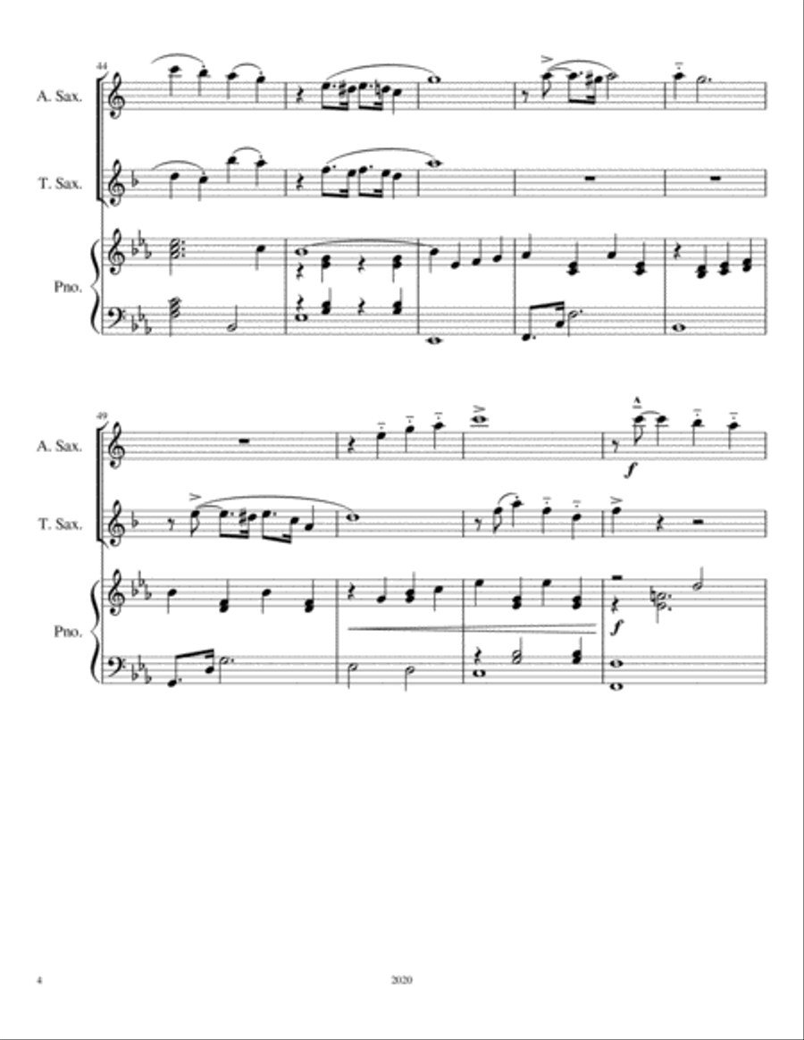 Look for the Silver Lining (Alto/Tenor Saxophone Duet, Piano) Woodwind Duet scores gallery preview page 6