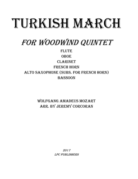Turkish March for Woodwind Quintet image number null
