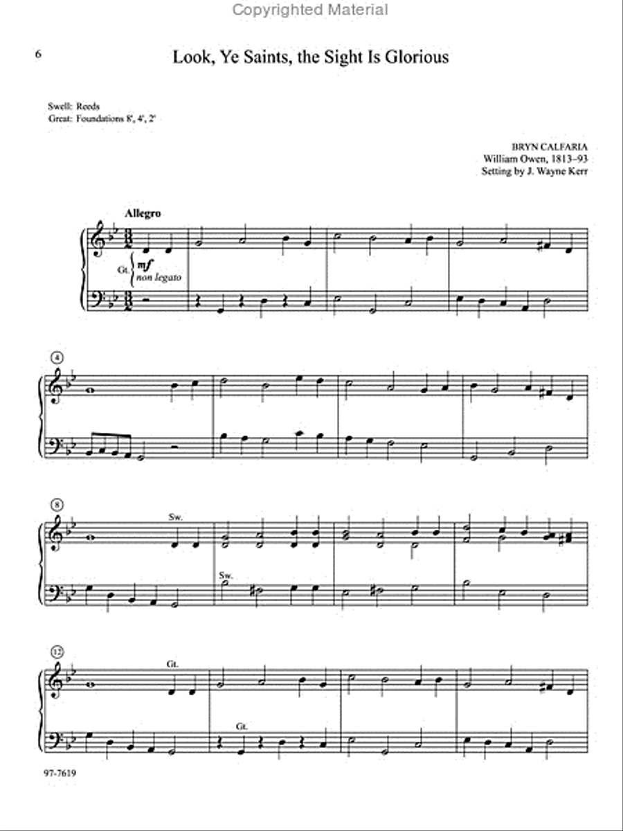 All the Saints Adore Thee: Easy Hymn Preludes for Manuals Organ scores gallery preview page 3