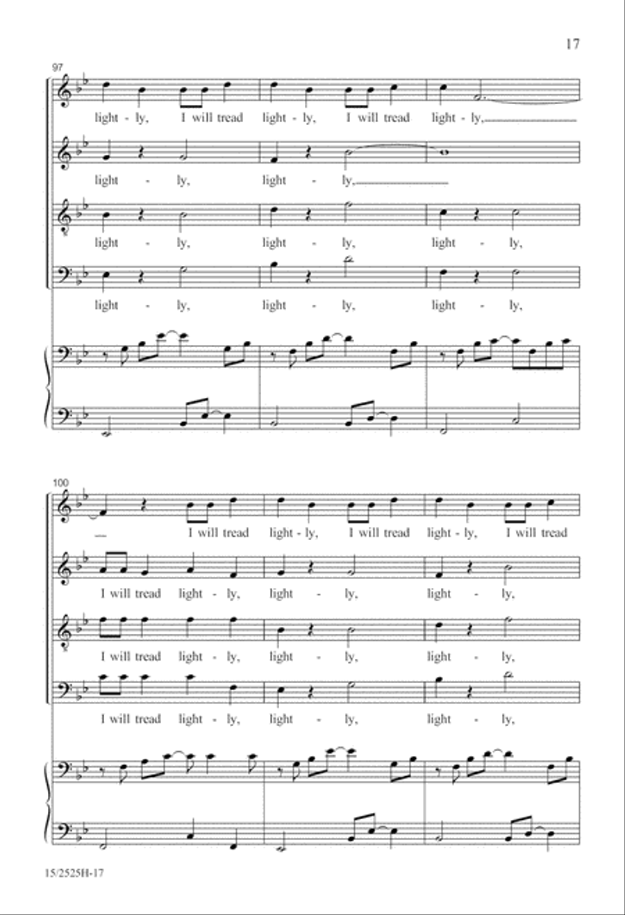 I Will Tread Lightly 4-Part scores gallery preview page 17