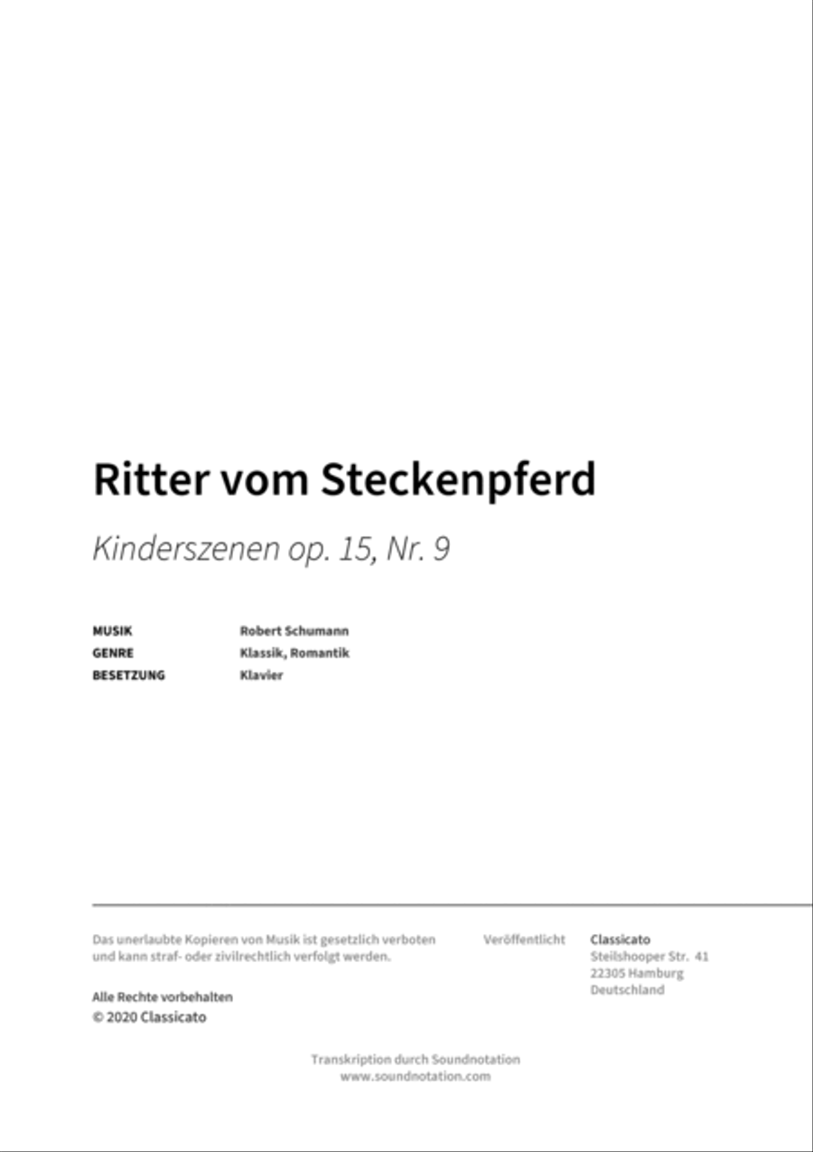 Ritter vom Steckenpferd Piano scores gallery preview page 2