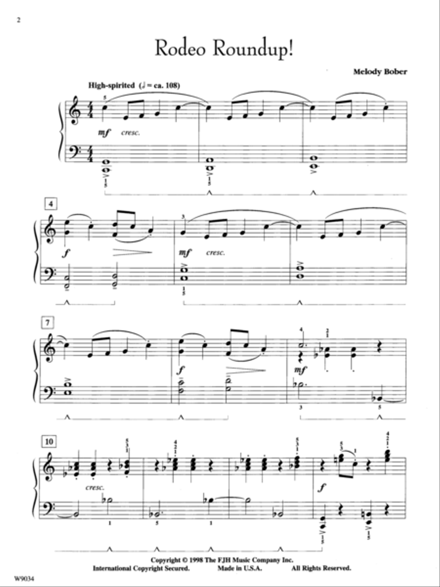 Rodeo Roundup! Rodeo Roundup! Piano Solo scores gallery preview page 2