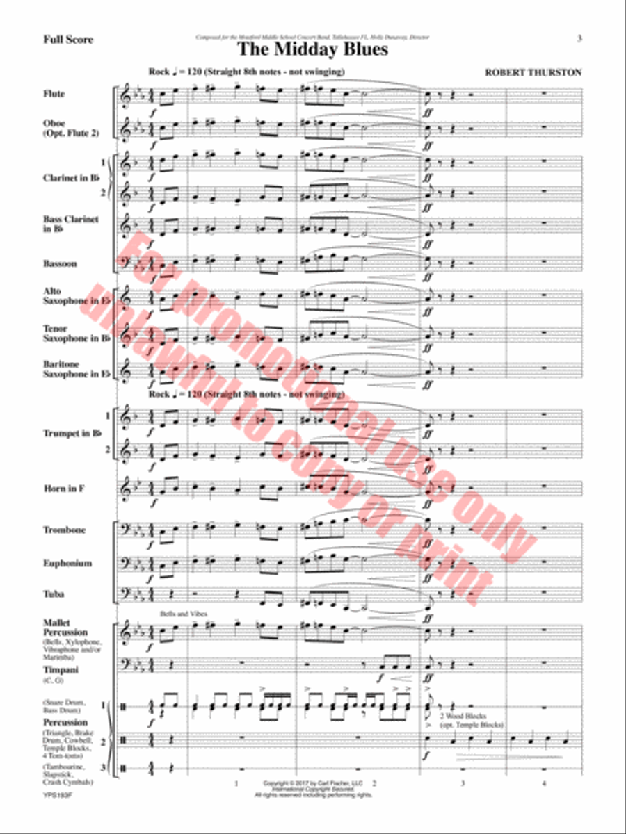 Midday Blues Concert Band scores gallery preview page 4