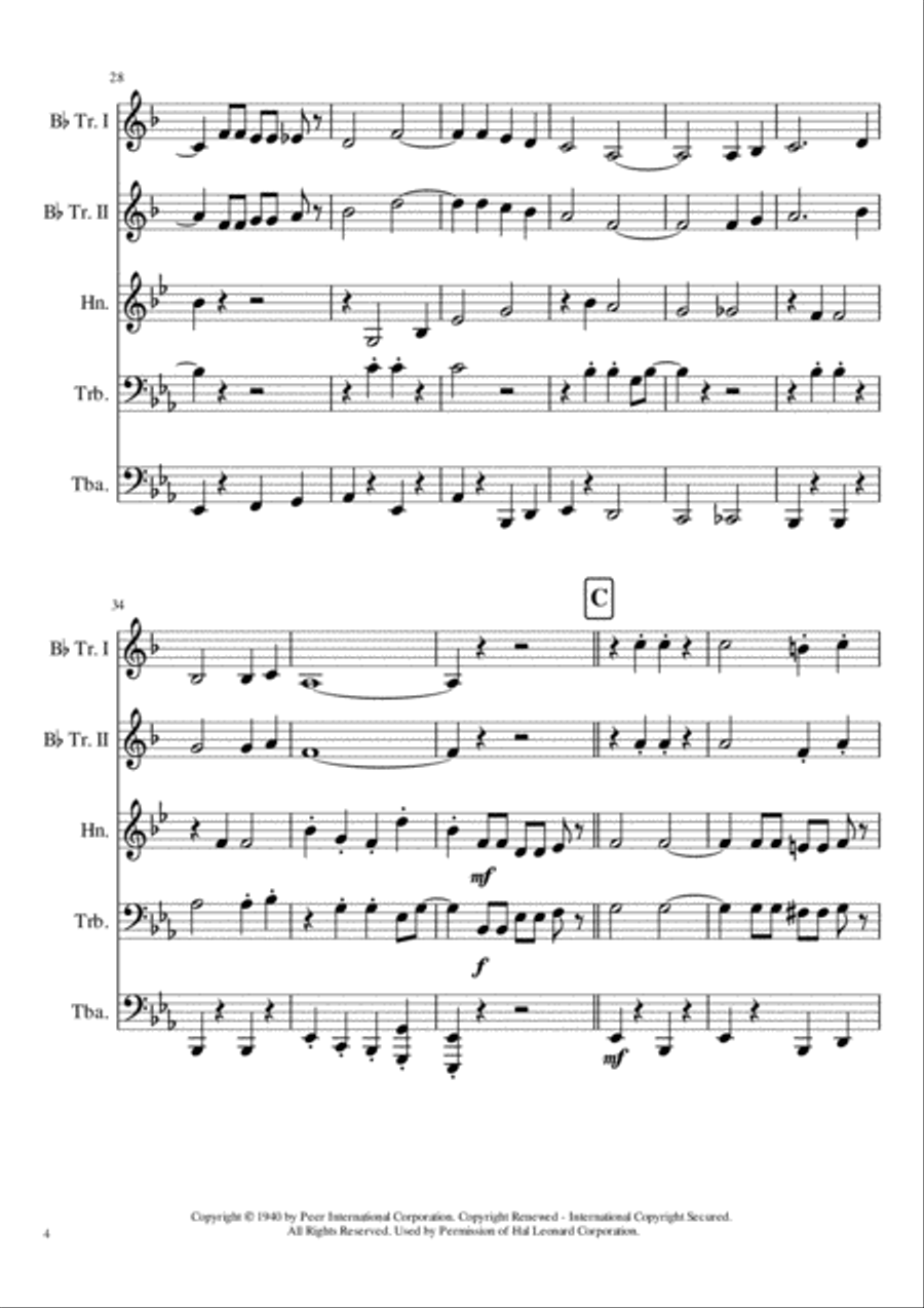 You Are My Sunshine You Are My Sunshine Brass Ensemble scores gallery preview page 4