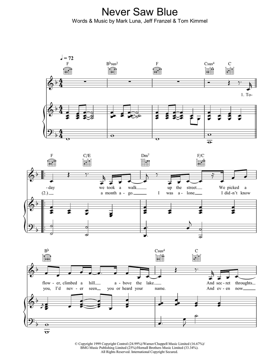 Never Saw Blue Never Saw Blue Acoustic Guitar scores gallery preview page 1