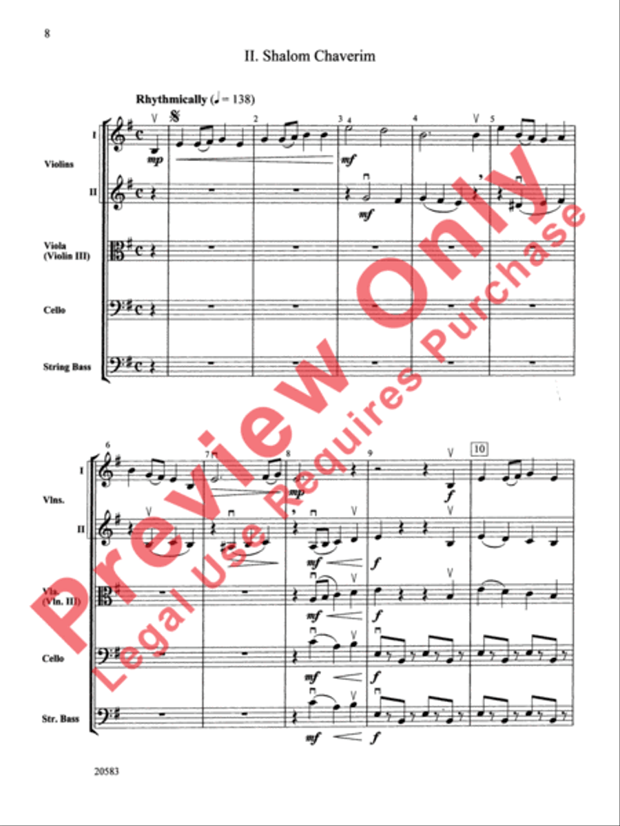 Two Israeli Folk Songs Two Israeli Folk Songs String Orchestra scores gallery preview page 8
