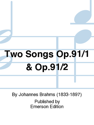 Book cover for Two Songs Op. 91/1 & Op. 91/2