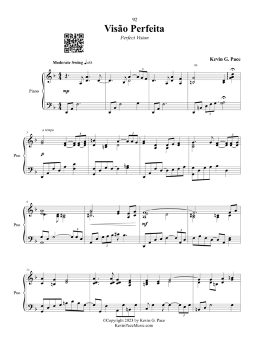 Visão Perfeita (Perfect Vision) - piano solo Piano Solo scores gallery preview page 2