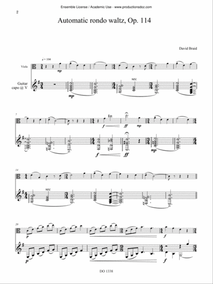Four brief works for viola and guitar Viola scores gallery preview page 2