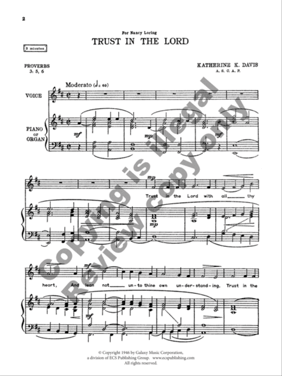 Trust in the Lord High Voice scores gallery preview page 3