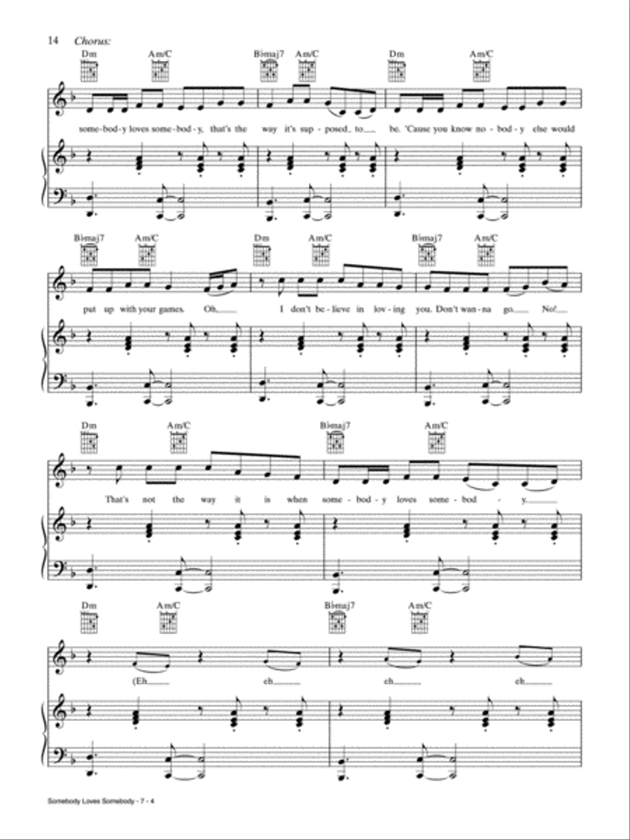 Somebody Loves Somebody Piano, Vocal, Guitar scores gallery preview page 4