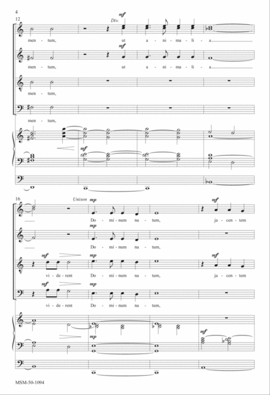 O Magnum Mysterium 4-Part scores gallery preview page 3
