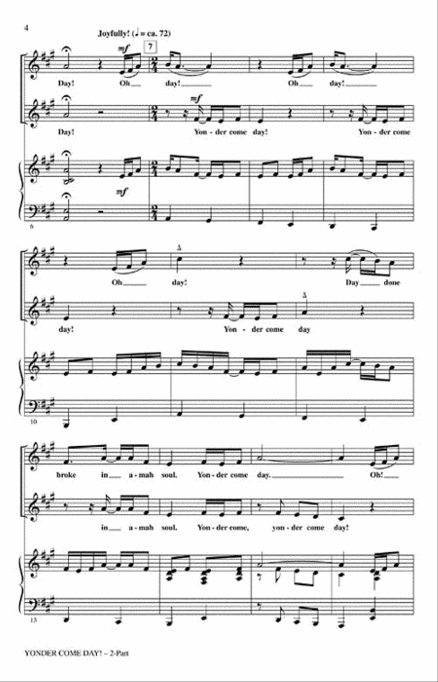 Yonder Come Day! 2-Part scores gallery preview page 3