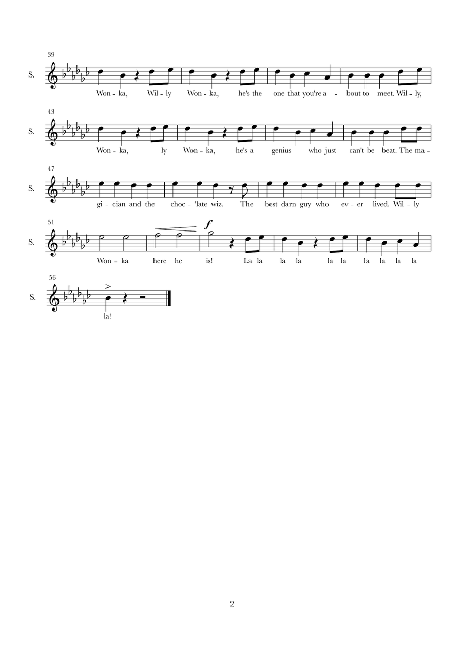 Wonka's Welcome Song 4-Part scores gallery preview page 5