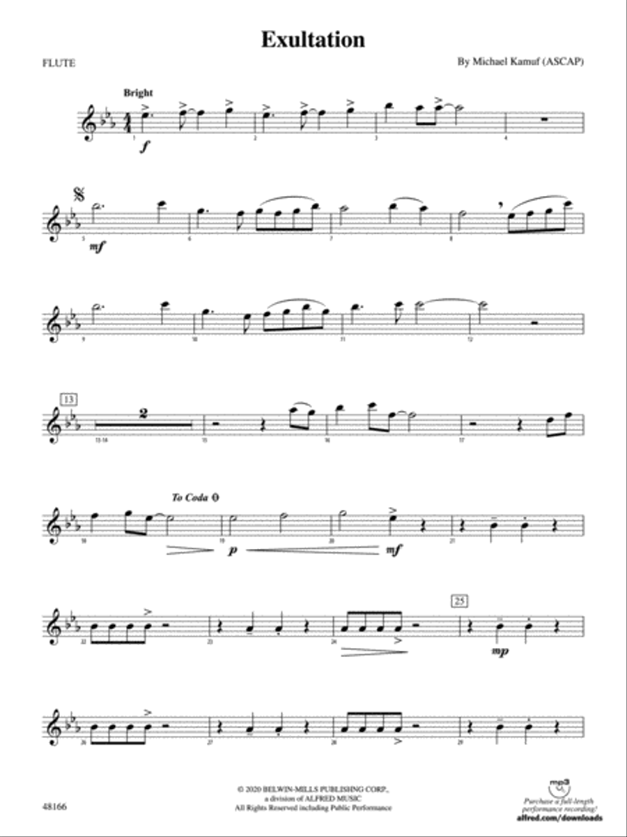 Exultation: Flute Concert Band scores gallery preview page 1